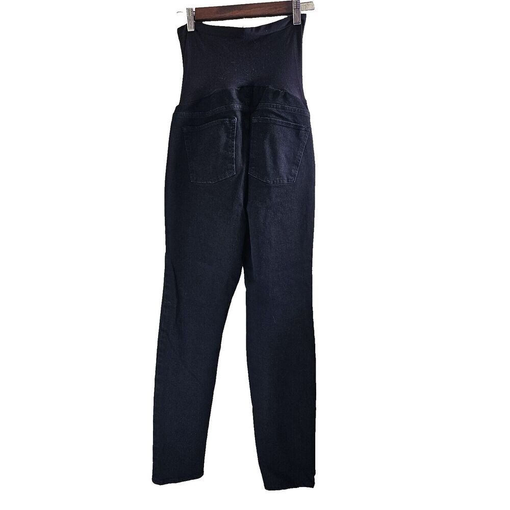LED Luxe Essential Denim Womens Size 31 Black Maternity Skinny Ankle Jeans Pants